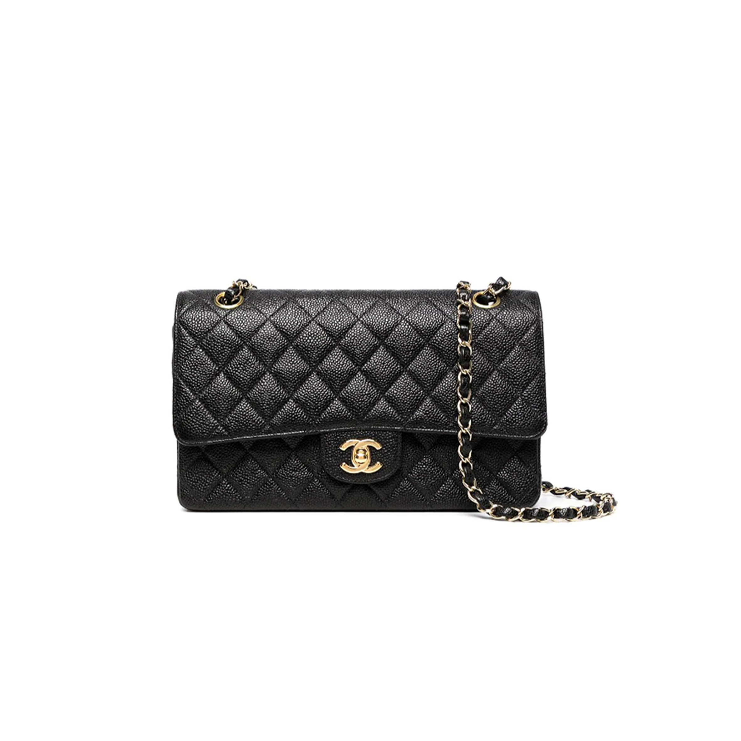 Ch*el master classic flap medium black caviar a01112  (25.5*15.5*6.5cm)